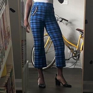 Wild Fable Blue Plaid Cropped Pants